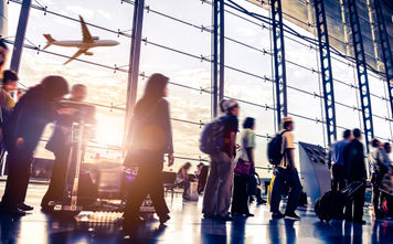 Passengers in an airport
