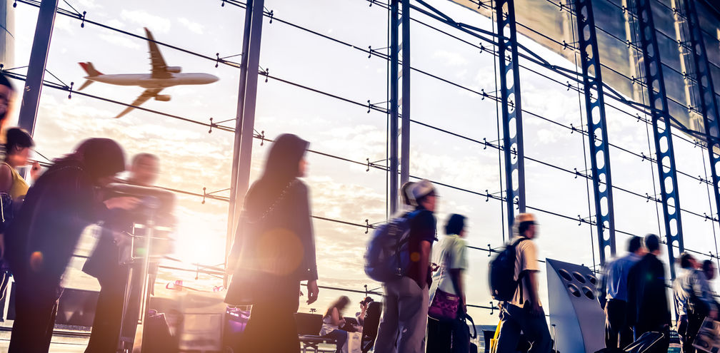 Passengers in an airport