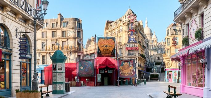 Der Ort Cachee in der Zaubererwelt von Harry Potter Realm im Universal Epic Universe. Universal Orlando Resort, Place Cachee, Zaubererwelt von Harry Potter - Ministerium für Magie, universelles episches Universum