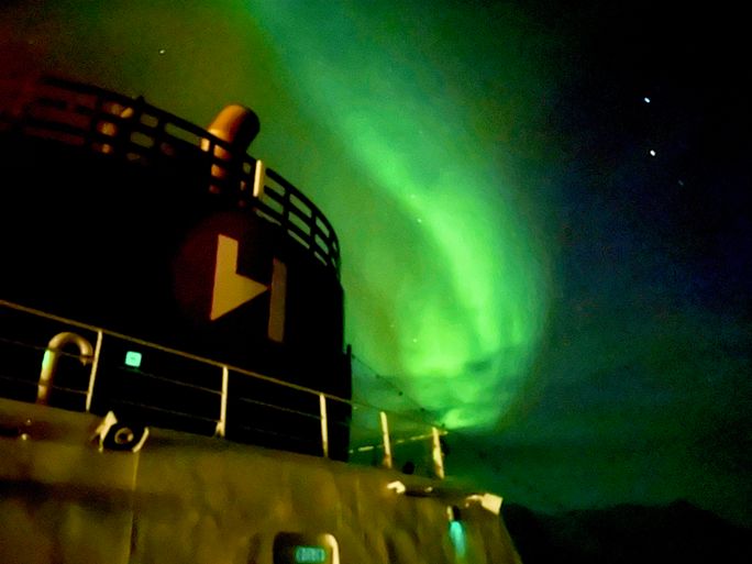 Northern lights aboard the MS Trollfjord Northern lights aboard the MS Trollfjord