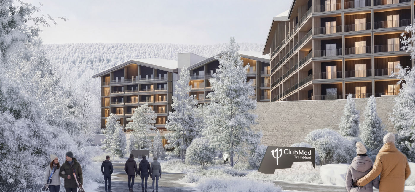 Image: Rendu du futur Club Med Tremblant, qui ouvrira en 2028 (Photo Credit: Club Med)