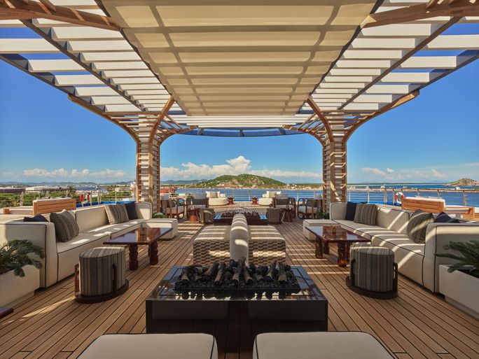 The Pure Sky Deck, located aft on VidantaWorld Voyages ELEGANT The Pure Sky Deck, located aft on VidantaWorld Voyages ELEGANT