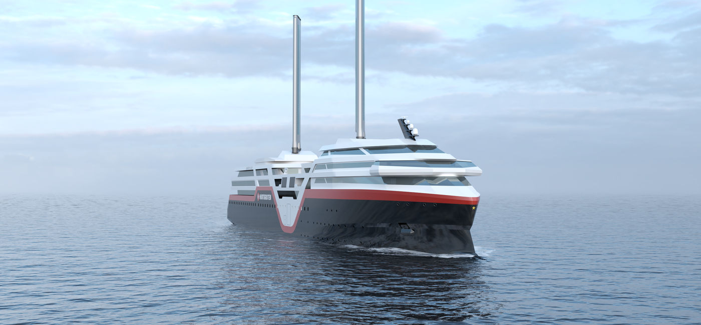 Image: Sea Zero vise une réduction de 40 à 50 % de la consommation énergétique par rapport aux navires actuels (Source: Hurtigruten)