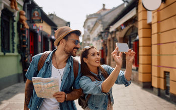 Tourists selfie