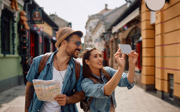 Tourists selfie