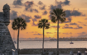 The Castillo de San Marcos at sunrise, St Augustine, Florida.