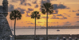The Castillo de San Marcos at sunrise, St Augustine, Florida.