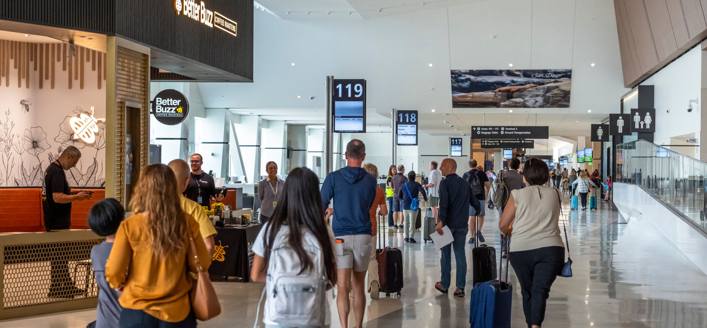 Image: Le terminal 1 de l’aéroport international de San Diego (Source: Courtesy San Diego County Regional Airport Authority)