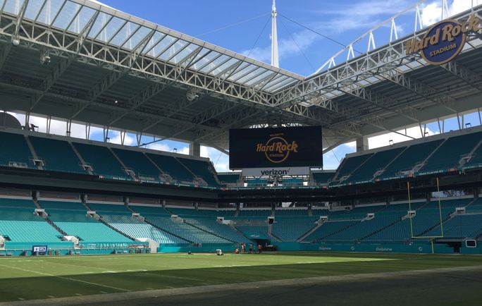 Hard Rock Stadium in Miami Gardens, Florida Hard Rock Stadium in Miami Gardens, Florida