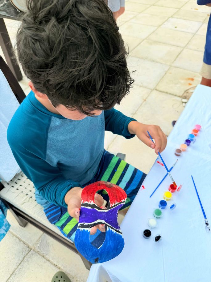 Making junkanoo masks at South Bank Resort in Turks & Caicos Making junkanoo masks at South Bank Resort in Turks & Caicos