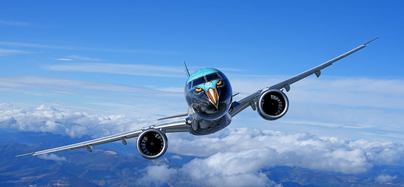 Image: Embraer E195-E2 mid-flight (Photo Credit: Courtesy Embraer)