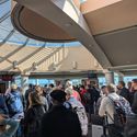 Airport crowd, travel, traveler, travelers, traveling,
