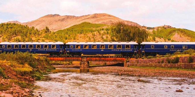 Travelers taking the Machu Picchu post-cruise land package with AmaWaterways have the option to enjoy the Hiram Bingham, A Belmond Train experience. AmaWaterways, belmond train, machu picchu, luxury train journeys, hiram bingham, machu picchu train, post-cruise land package