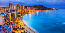 Waikiki Beach, Honolulu, Hawaii.