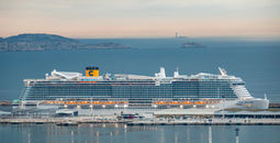 The Costa Smeralda sailing outside of Marseille, France.