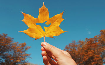 autumn travel, airplane, maple leaf, air travel, fall travel