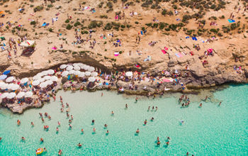 The popular Blue Lagoon tourist spot in Malta.