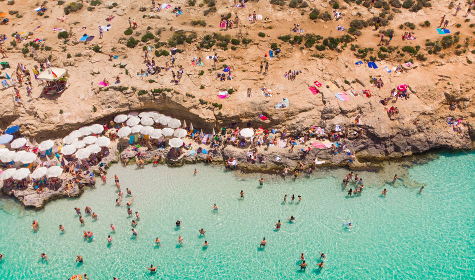 The popular Blue Lagoon tourist spot in Malta.