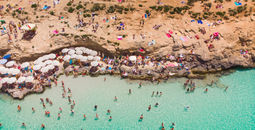 The popular Blue Lagoon tourist spot in Malta.