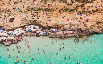 The popular Blue Lagoon tourist spot in Malta.