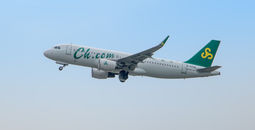 Spring Airlines plane in flight