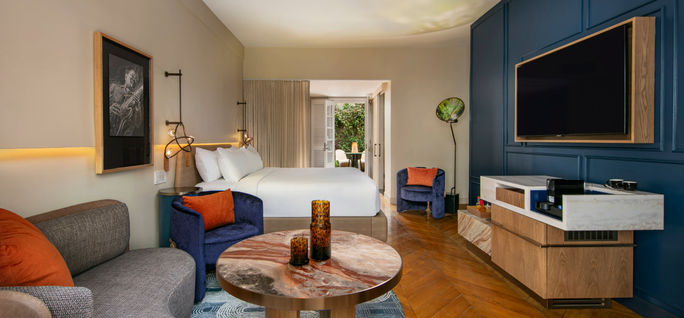 A renovated Studio Suite inside the W New Orleans - French Quarter. W New Orleans - French Quarter, French Quarter hotels, hotels in French Quarter, W hotels, marriott