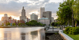 The Providence River pedestrian bridge
