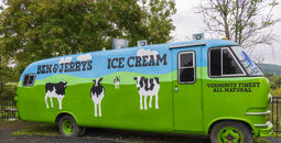 Ben and Jerry's ice cream delivery truck in Vermont