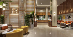 Lobby of the Renaissance Orlando Resort and Spa in Lake Buena Vista, Florida.