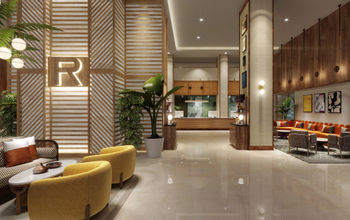 Lobby of the Renaissance Orlando Resort and Spa in Lake Buena Vista, Florida.