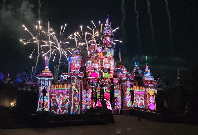 "Believe... in Holiday Magic" nighttime spectacular at Disneyland, Anaheim, California.