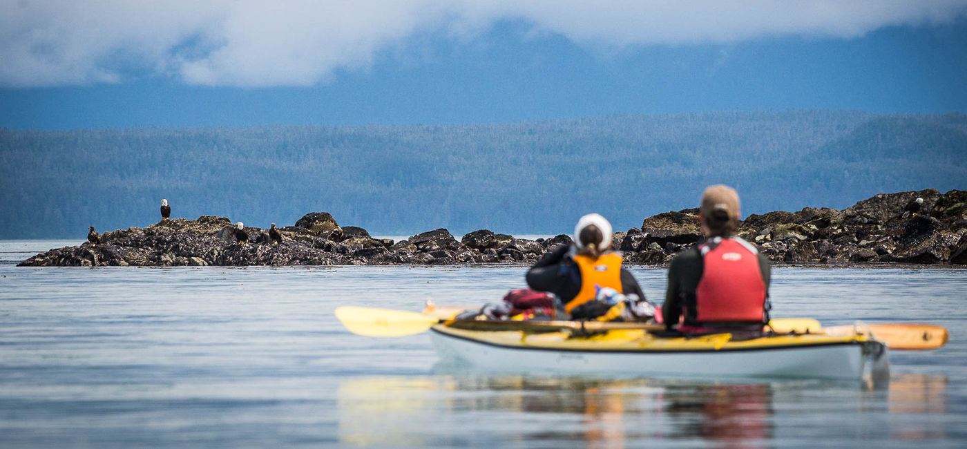 Image: Kayaking in the sea in Alaska. (photo via Aurora Expeditions) ((photo via Aurora Expeditions))