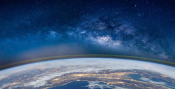 A portion of the Earth as seen from outer space. 