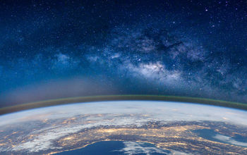 A portion of the Earth as seen from outer space. 