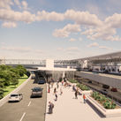 Rendering of new arrivals and departures hall at AUS