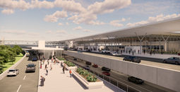 Rendering of new arrivals and departures hall at AUS