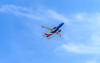 Southwest Airlines flight over Southern California