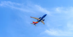 Southwest Airlines flight over Southern California