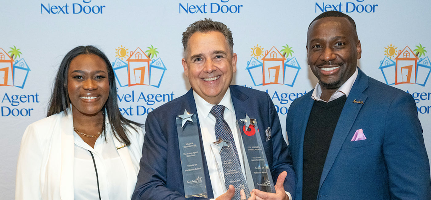 Image: The Travel Agent Next Door recently received their STAR Awards trophies in recognition of their hard- work and success in selling Sandals and Beaches Resorts.