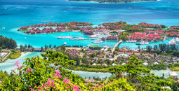Aerial view of Mahe' Island, Seychelles.