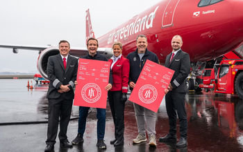 HX with partners Air Greenland, after landing from Copenhagen at Nuuk airport, with Airbus A330-800neo, "Tuukkaq"