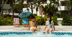 Guests enjoying the pool