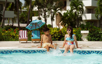 Guests enjoying the pool