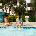 Guests enjoying the pool