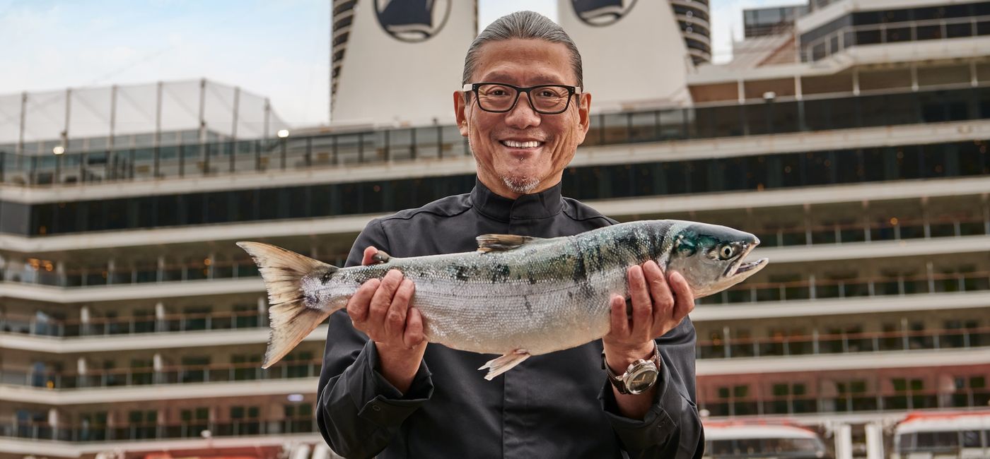 Image: Chef Masaharu Morimoto developed the menu for the new sushi venue (Photo Credit: Holland America Line)