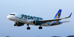 Frontier Airlines Airbus A320 landing.