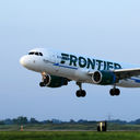 Frontier Airlines Airbus A320 landing.