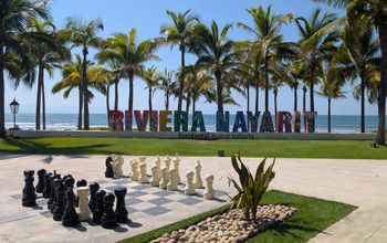 Riviera Nayarit sign with chessboard