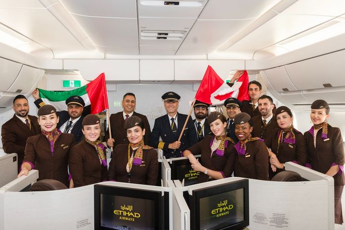 Etihad A350 welcome Toronto Etihad A350 welcome Toronto
