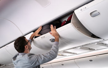 Plane overhead bins.